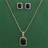 American Diamond Classic Pendant Set with 2 Tone Plating
