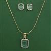 American Diamond Classic Pendant Set with 2 Tone Plating