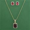American Diamond Classic Pendant Set with 2 Tone Plating