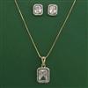 American Diamond Classic Pendant Set with 2 Tone Plating