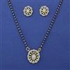 American Diamond Classic Mangalsutra with Rhodium Plating 2 Tone Plating