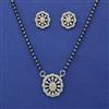 American Diamond Classic Mangalsutra with Rhodium Plating 2 Tone Plating