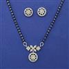 American Diamond Classic Mangalsutra with Rhodium Plating 2 Tone Plating