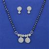 American Diamond Classic Mangalsutra with Rhodium Plating 2 Tone Plating