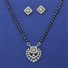 American Diamond Classic Mangalsutra with Rhodium Plating 2 Tone Plating