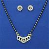American Diamond Classic Mangalsutra with Rhodium Plating 2 Tone Plating