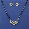 American Diamond Classic Mangalsutra with Rhodium Plating 2 Tone Plating