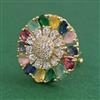 American Diamond Adjustable Ring with 2 Tone Plating