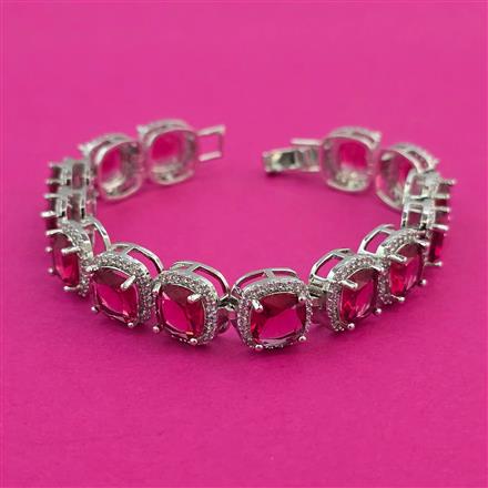 American Diamond Classic Bracelet with Rhodium Plating