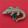 American Diamond Animal Brooch with Mehndi Plating