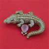 American Diamond Animal Brooch with Mehndi Plating
