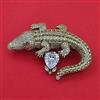 American Diamond Animal Brooch with Mehndi Plating