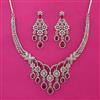 American Diamond Classic Necklace with Rhodium Plating