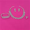 American Diamond Combo Necklace Set with Rhodium Plating