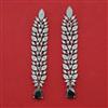 American Diamond Long Earring with Rhodium Plating