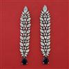 American Diamond Long Earring with Rhodium Plating