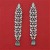 American Diamond Long Earring with Rhodium Plating