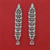 American Diamond Long Earring with Rhodium Plating