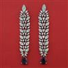 American Diamond Long Earring with Rhodium Plating