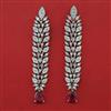 American Diamond Long Earring with Rhodium Plating