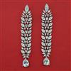 American Diamond Long Earring with Rhodium Plating