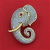 American Diamond Animal Brooch with Rhodium Plating 2 Tone Plating Mehndi Plating
