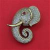 American Diamond Animal Brooch with Rhodium Plating 2 Tone Plating Mehndi Plating
