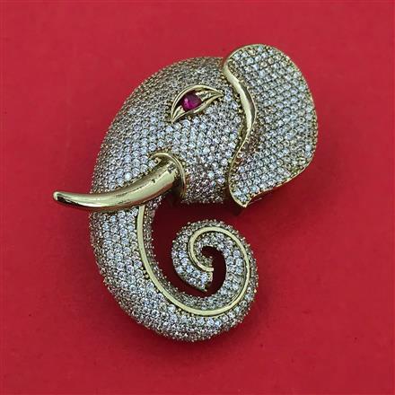 American Diamond Animal Brooch with Rhodium Plating 2 Tone Plating Mehndi Plating
