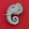 American Diamond Animal Brooch with Rhodium Plating 2 Tone Plating Mehndi Plating