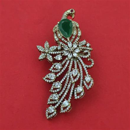 American Diamond Birds Brooch with Mehndi Plating