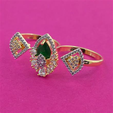 American Diamond Classic Ring with 2 Tone Plating