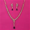 American Diamond Delicate Necklace with Mehndi Plating