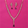 American Diamond Delicate Necklace with Mehndi Plating