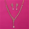 American Diamond Delicate Necklace with Mehndi Plating