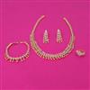 American Diamond Combo Necklace Set with Rhodium Plating