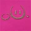 American Diamond Combo Necklace Set with Rhodium Plating