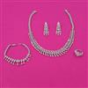 American Diamond Combo Necklace Set with Rhodium Plating