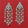 American Diamond Long Earring with Rhodium Plating 2 Tone Plating Mehndi Plating