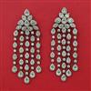 American Diamond Long Earring with Rhodium Plating 2 Tone Plating Mehndi Plating