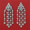 American Diamond Long Earring with Rhodium Plating 2 Tone Plating Mehndi Plating