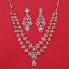 American Diamond Layered Necklace with Rhodium Plating 2 Tone Plating Mehndi Plating