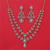 American Diamond Layered Necklace with Rhodium Plating 2 Tone Plating Mehndi Plating