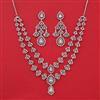 American Diamond Layered Necklace with Rhodium Plating 2 Tone Plating Mehndi Plating