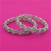 American Diamond 2 Pc Classic Bangles with Rhodium Plating