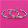 American Diamond 2 Pc Classic Bangles with Rhodium Plating