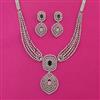 American Diamond Classic Necklace with Rhodium Plating