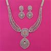 American Diamond Classic Necklace with Rhodium Plating