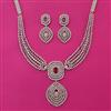American Diamond Classic Necklace with Rhodium Plating