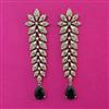American Diamond Long Earring with Mehndi Plating