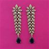 American Diamond Long Earring with Mehndi Plating